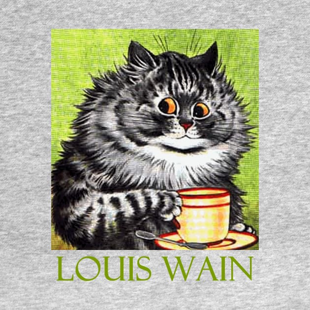 Coffee Cat by Louis Wain by Naves